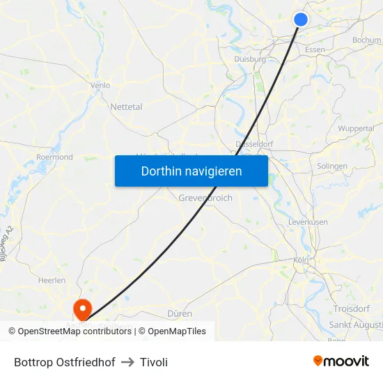 Bottrop Ostfriedhof to Tivoli map