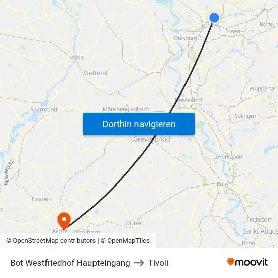 Bot Westfriedhof Haupteingang to Tivoli map