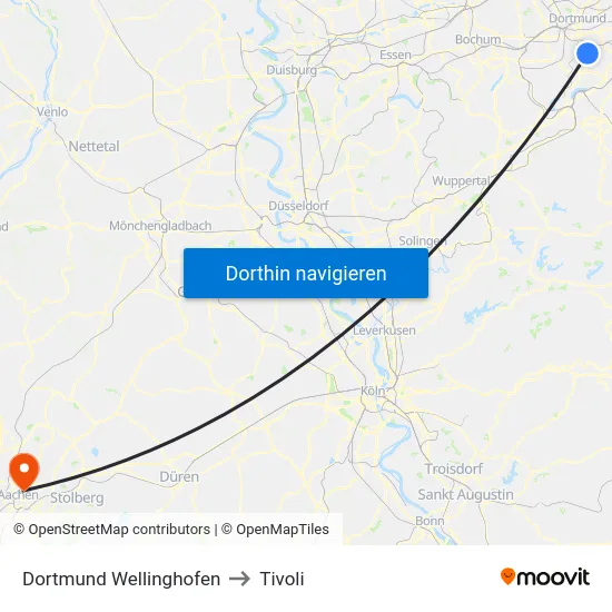 Dortmund Wellinghofen to Tivoli map
