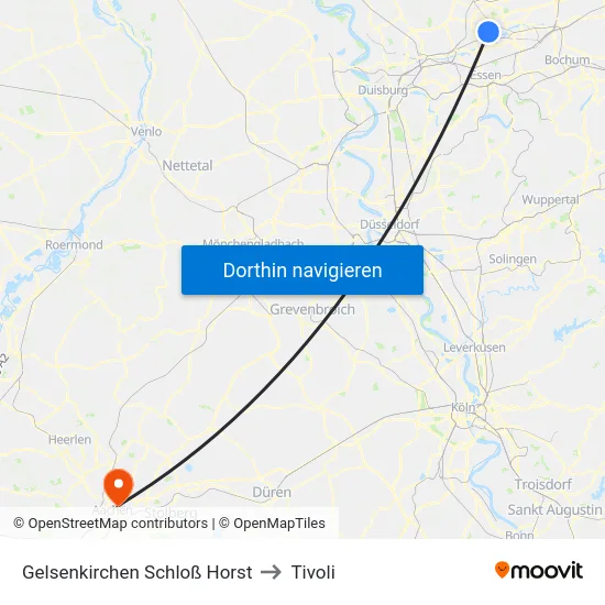 Gelsenkirchen Schloß Horst to Tivoli map