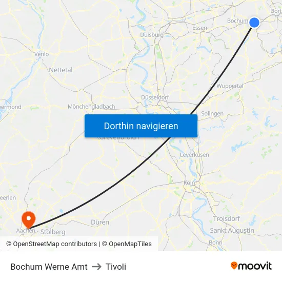 Bochum Werne Amt to Tivoli map
