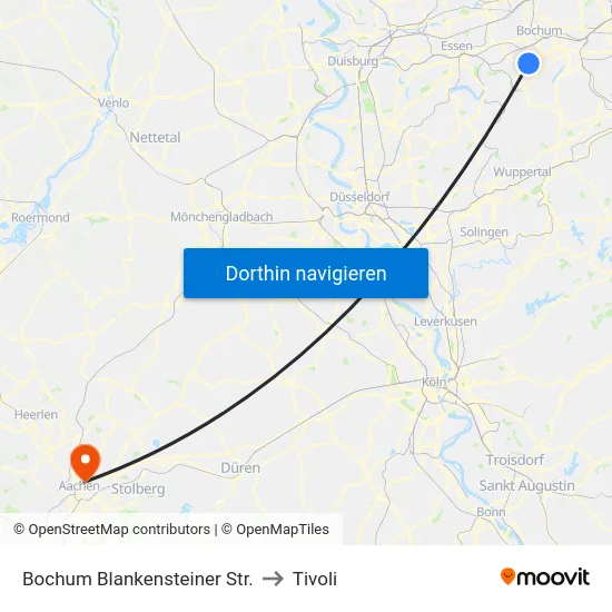 Bochum Blankensteiner Str. to Tivoli map