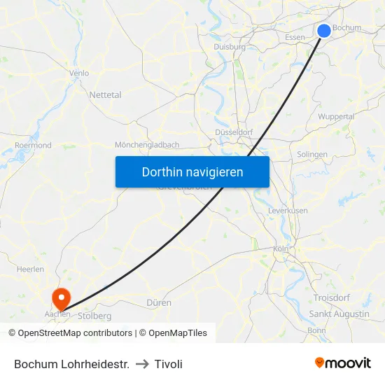 Bochum Lohrheidestr. to Tivoli map