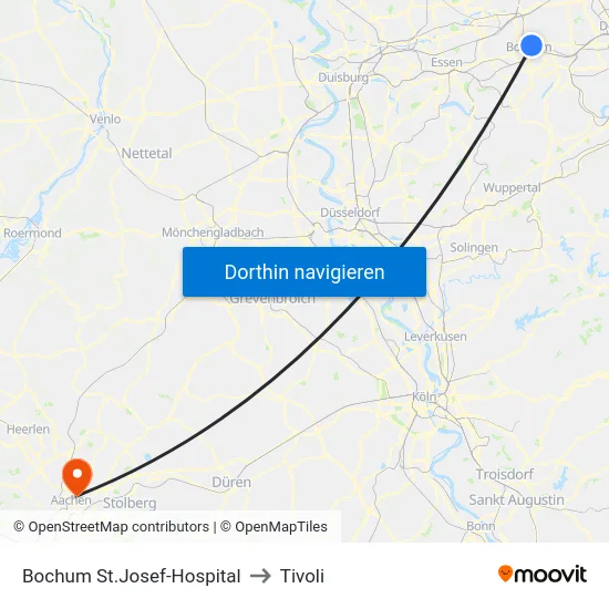 Bochum St.Josef-Hospital to Tivoli map