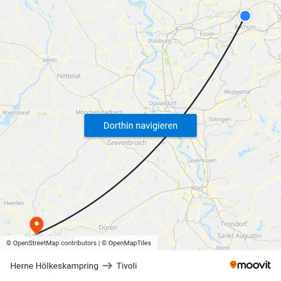 Herne Hölkeskampring to Tivoli map