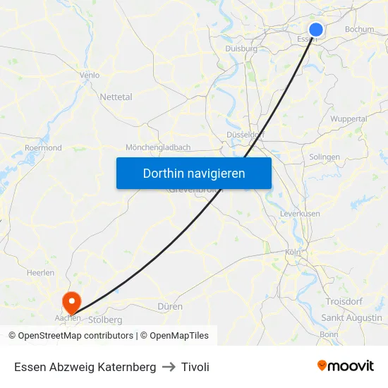 Essen Abzweig Katernberg to Tivoli map