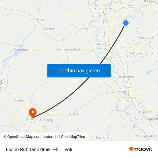 Essen Ruhrlandklinik to Tivoli map
