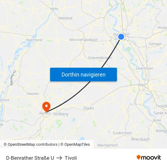 D-Benrather Straße U to Tivoli map