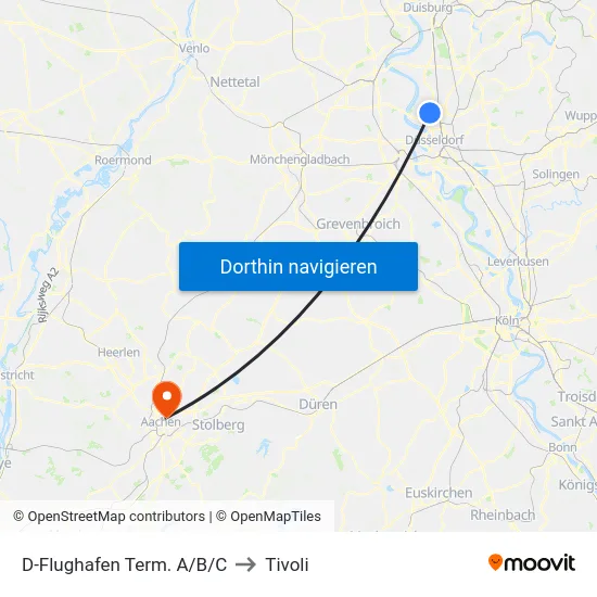 D-Flughafen Term. A/B/C to Tivoli map
