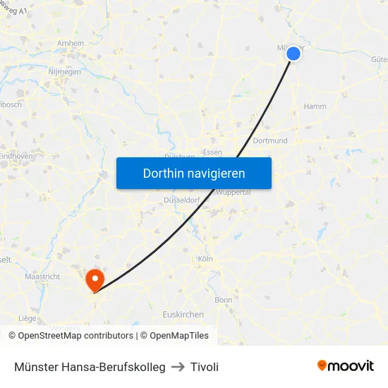 Münster Hansa-Berufskolleg to Tivoli map