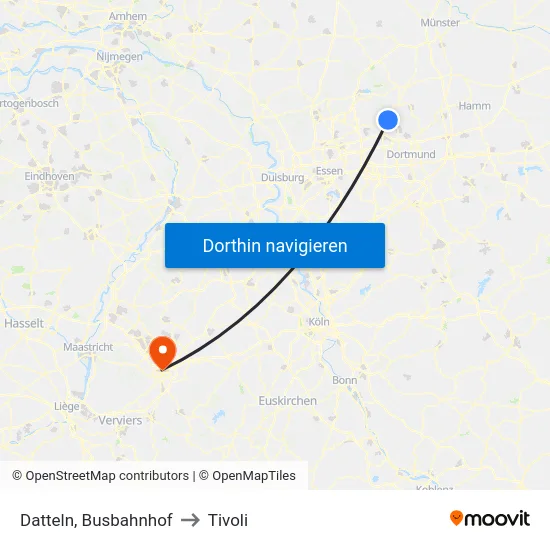 Datteln, Busbahnhof to Tivoli map