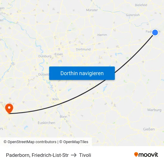 Paderborn, Friedrich-List-Str to Tivoli map