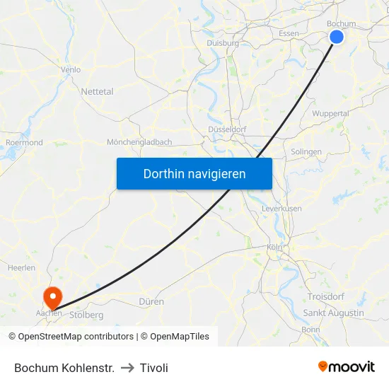 Bochum Kohlenstr. to Tivoli map