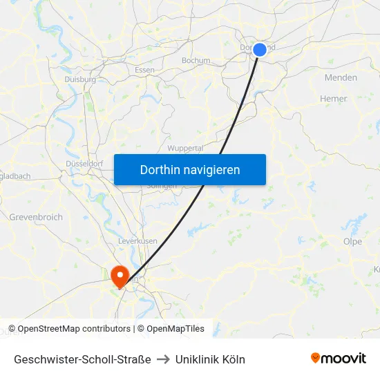 Geschwister-Scholl-Straße to Uniklinik Köln map