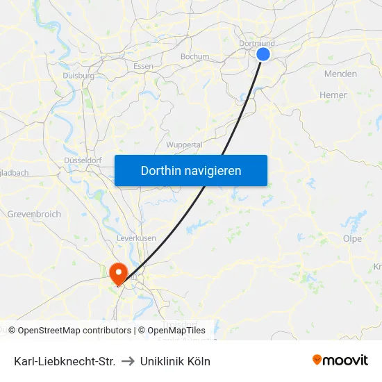 Karl-Liebknecht-Str. to Uniklinik Köln map