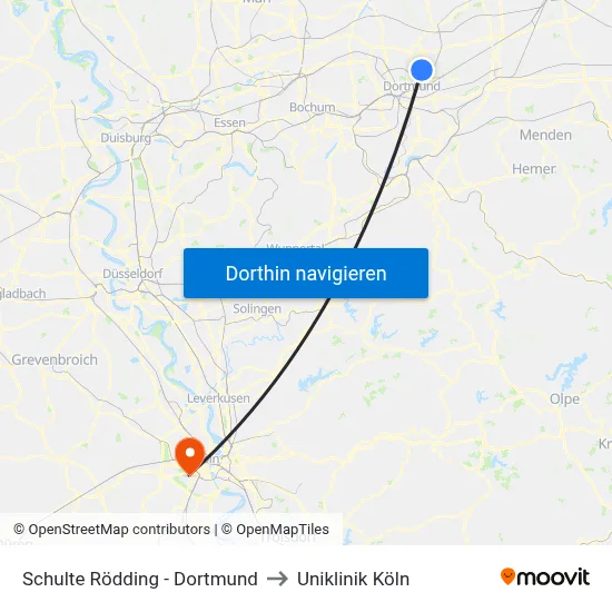 Schulte Rödding - Dortmund to Uniklinik Köln map