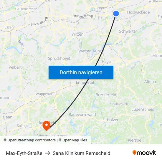 Max-Eyth-Straße to Sana Klinikum Remscheid map