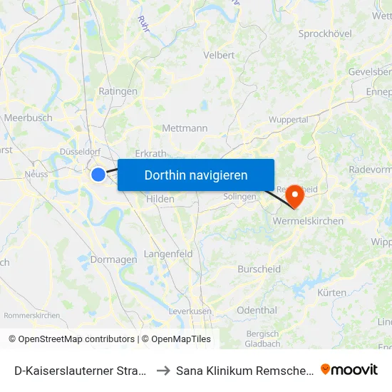 D-Kaiserslauterner Straße to Sana Klinikum Remscheid map