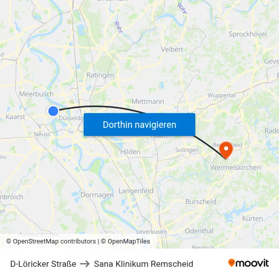 D-Löricker Straße to Sana Klinikum Remscheid map