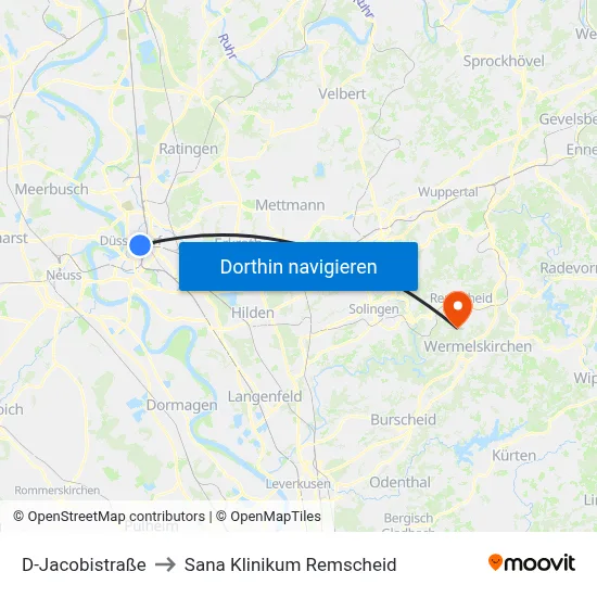 D-Jacobistraße to Sana Klinikum Remscheid map