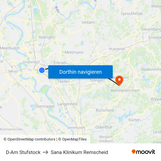 D-Am Stufstock to Sana Klinikum Remscheid map