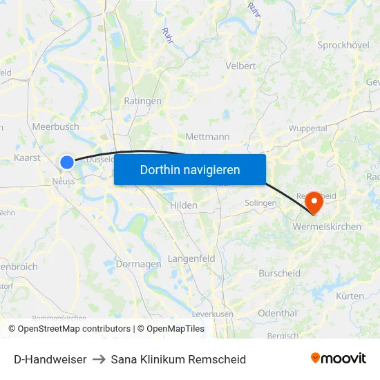 D-Handweiser to Sana Klinikum Remscheid map