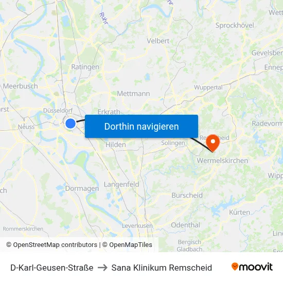 D-Karl-Geusen-Straße to Sana Klinikum Remscheid map