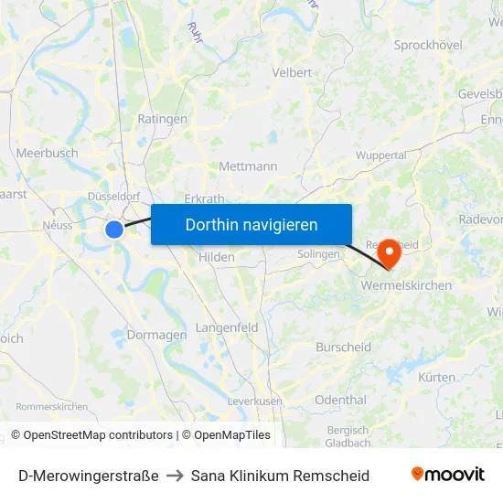 D-Merowingerstraße to Sana Klinikum Remscheid map