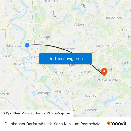 D-Lohauser Dorfstraße to Sana Klinikum Remscheid map