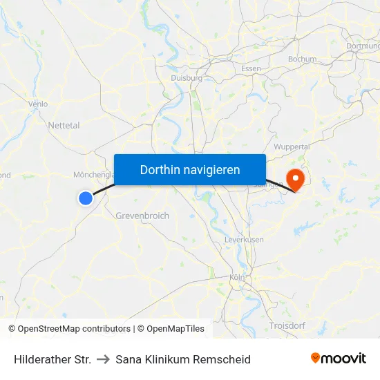 Hilderather Str. to Sana Klinikum Remscheid map