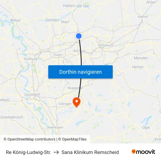 Re König-Ludwig-Str. to Sana Klinikum Remscheid map
