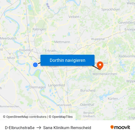 D-Elbruchstraße to Sana Klinikum Remscheid map