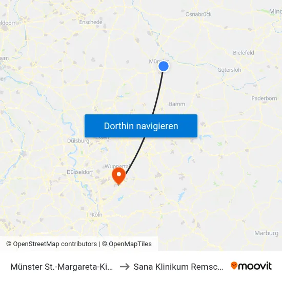 Münster St.-Margareta-Kirche to Sana Klinikum Remscheid map