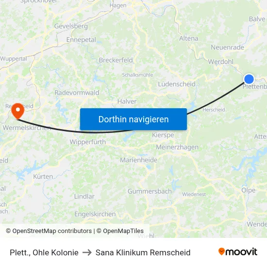 Plett., Novelis to Sana Klinikum Remscheid map