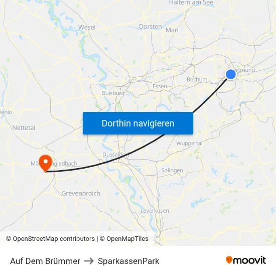Auf Dem Brümmer to SparkassenPark map