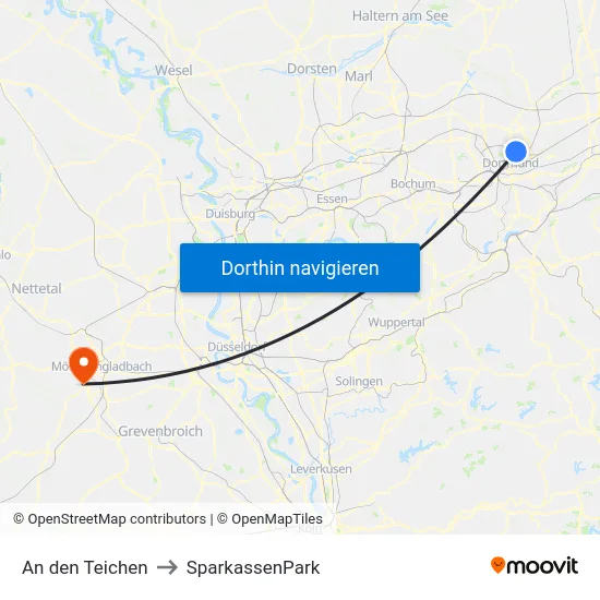 An den Teichen to SparkassenPark map