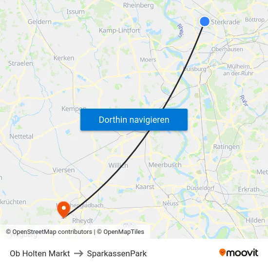Ob Holten Markt to SparkassenPark map
