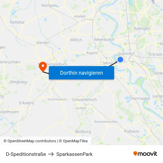 D-Speditionstraße to SparkassenPark map