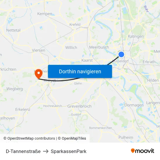 D-Tannenstraße to SparkassenPark map