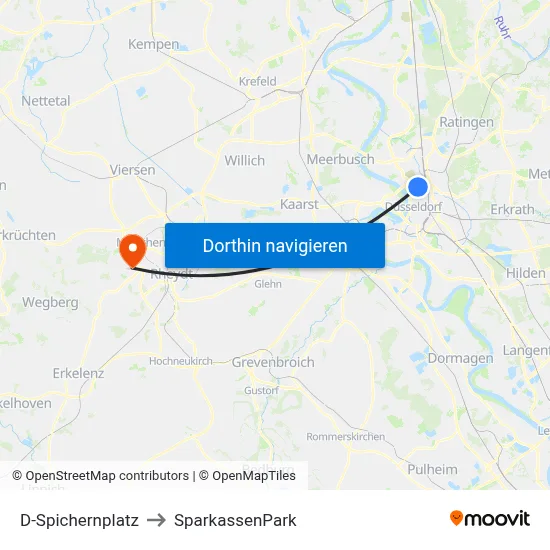 D-Spichernplatz to SparkassenPark map