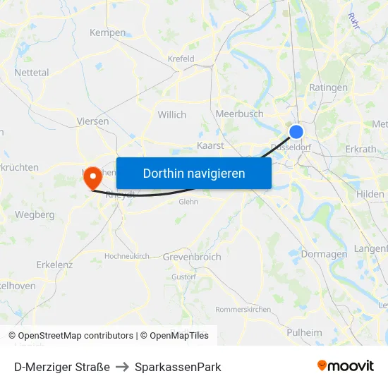 D-Merziger Straße to SparkassenPark map