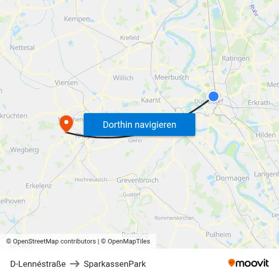 D-Lennéstraße to SparkassenPark map