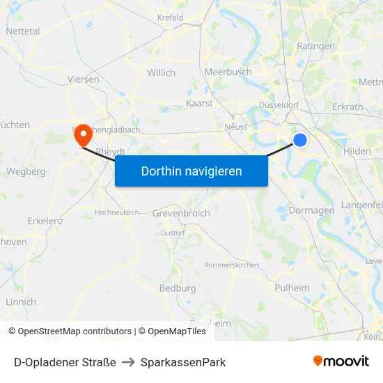 D-Opladener Straße to SparkassenPark map