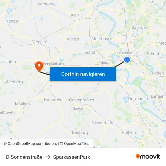 D-Sonnenstraße to SparkassenPark map
