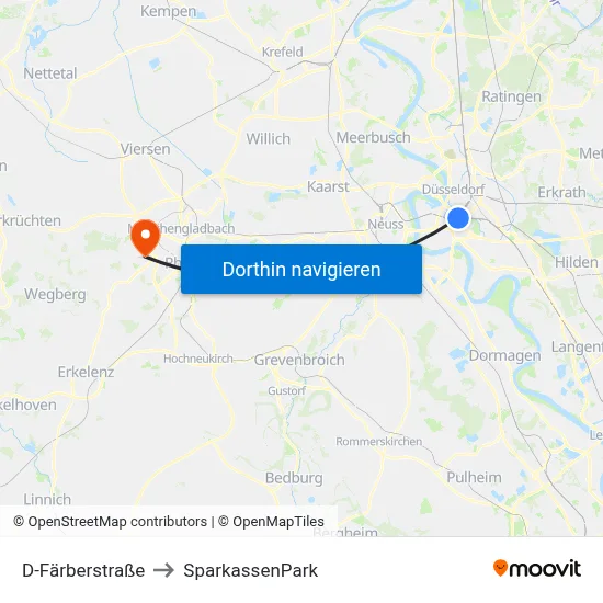 D-Färberstraße to SparkassenPark map