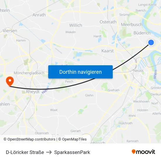 D-Löricker Straße to SparkassenPark map