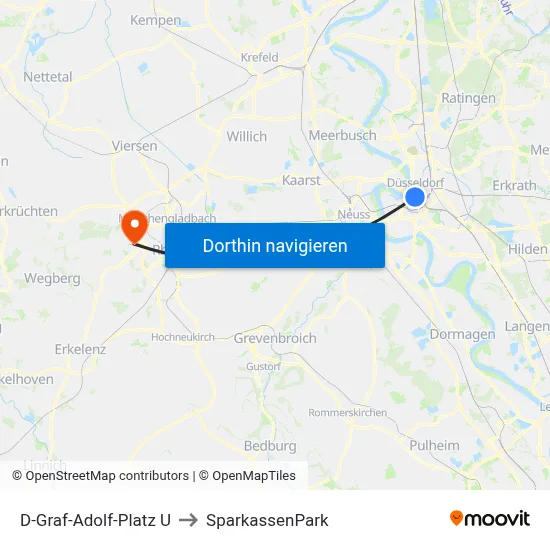 D-Graf-Adolf-Platz U to SparkassenPark map