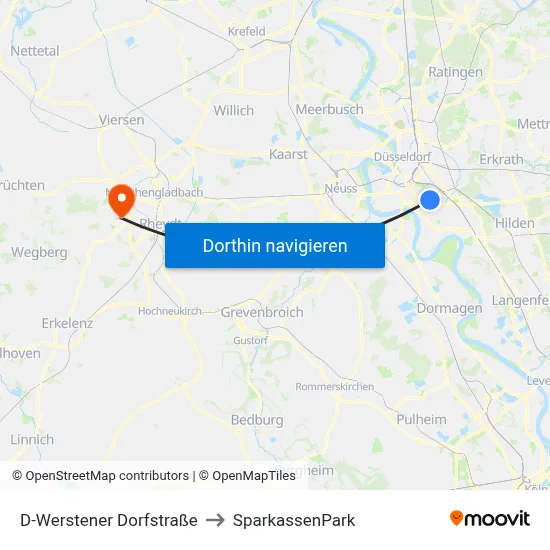 D-Werstener Dorfstraße to SparkassenPark map