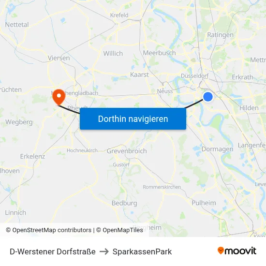 D-Werstener Dorfstraße to SparkassenPark map