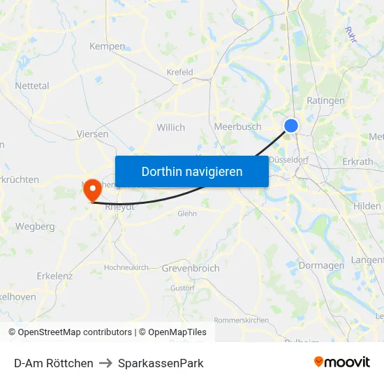 D-Am Röttchen to SparkassenPark map